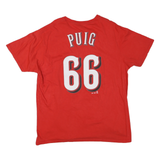 MAJESTIC Mens Red Cincinnati Reds Puig Graphic T-Shirt XL Short Sleeve Crew Neck