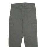 RAINBOW Womens Cotton Blend Grey Regular Fit Cargo Trousers W30 L29 Casual Zip