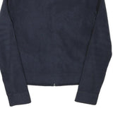 REEBOK Womens Navy Blue Jacket S Polyester Blend Ribbed Zip Casual Lightweight