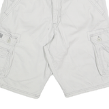 LEE Mens White Cargo Shorts M W30 Cotton Blend Casual Pocketed