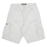 LEE Mens White Cargo Shorts M W30 Cotton Blend Casual Pocketed