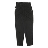 Womens Black Slim Cotton Blend Trousers W30 L32 Zip Pocket Casual Wear