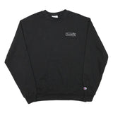 CHAMPION Mens Black Crew Neck M Cotton Blend Sweatshirt Pullover 7ACRES Logo
