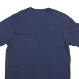CALVIN KLEIN Womens Navy Blue V-Neck T-Shirt L Short Sleeve Cotton Blend