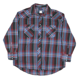 WRANGLER Mens Blue Black & Red Check Shirt L Casual Western Long Sleeve