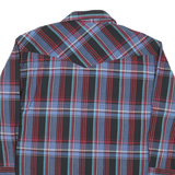 WRANGLER Mens Blue Black & Red Check Shirt L Casual Western Long Sleeve