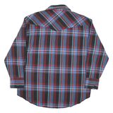 WRANGLER Mens Blue Black & Red Check Shirt L Casual Western Long Sleeve