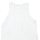 NIKE Womens White Sleeveless Graphic T-Shirt S Crew Neck Sports Fitness Top