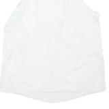 NIKE Womens White Sleeveless Graphic T-Shirt S Crew Neck Sports Fitness Top