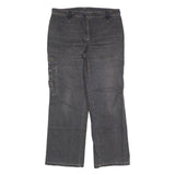 Mens Relaxed Fit Blue Denim Jeans W36 L32 Cargo Pocket Zip Closure Cotton Blend