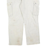 CARHARTT Mens Cotton Blend Beige Relaxed Cargo Trousers W40 L30 Workwear Zip