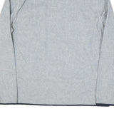 NAUTICA Mens Grey & Navy Logo Pattern Jumper 1/4 Zip Polyester Blend M Stylish