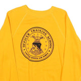 Mens Yellow Officer Training School Sweatshirt Crew Neck S Cotton Blend Casual
