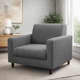 Anyseat 1-Seater Sofa Cover – Plain Gray Style Slipcover for Living Room Chair Protection