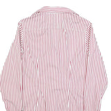TOMMY HILFIGER Womens Red & White Striped Shirt S Cotton Blend Classic Fit