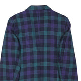 DELMOD Womens Blue & Purple Check Wool Jacket M Woven Classic Button Closure