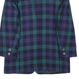 DELMOD Womens Blue & Purple Check Wool Jacket M Woven Classic Button Closure