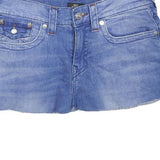 TRUE RELIGION Womens Blue Denim Mini Skirt Cotton Blend Casual Zip Fastening M