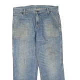 CARHARTT Mens Regular Fit Blue Denim Jeans W36 L30 Workwear Zip Closure