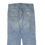 CARHARTT Mens Regular Fit Blue Denim Jeans W36 L30 Workwear Zip Closure