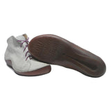 THINK Womens Casual Leather Ankle Boots Light Grey Purple Lace UK 6.5 Stylish