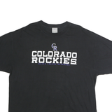 GENUINE MERCHANDISE Mens Black Colorado Rockies Graphic T-Shirt 2XL Short Sleeve