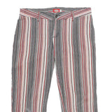 DICKIES Womens Cotton Blend Red & White Stripe Regular Straight Trousers W32 L23