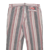 DICKIES Womens Cotton Blend Red & White Stripe Regular Straight Trousers W32 L23