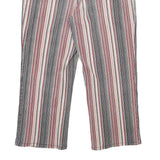 DICKIES Womens Cotton Blend Red & White Stripe Regular Straight Trousers W32 L23