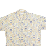 PIERRE CARDIN Mens Beige & Green Pattern Check Shirt XL Short Sleeve Cotton Wove