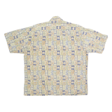 PIERRE CARDIN Mens Beige & Green Pattern Check Shirt XL Short Sleeve Cotton Wove