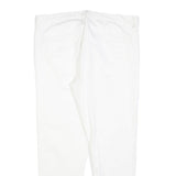 SONNY BONO Womens Cotton Blend White Slim Trousers W34 L27 Casual Zip Fit