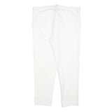 SONNY BONO Womens Cotton Blend White Slim Trousers W34 L27 Casual Zip Fit