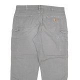 CARHARTT Mens Relaxed Grey Denim Jeans W40 L30 Workwear Zip Closure