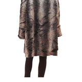 COUTURE DU VREIN Womens Brown Button Cotton Blend Jacket L Faux Fur Texture