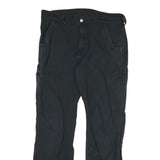 DICKIES Mens Cotton Blend Black Regular Straight Trousers W32 L32 Workwear Zip
