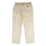 DICKIES Mens Cotton Beige Regular Straight Trousers W28 L30 Workwear Utility Zip