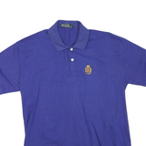 POLO RALPH LAUREN Mens Blue Short Sleeve Crest Logo M Cotton Blend Polo Shirt