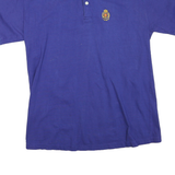 POLO RALPH LAUREN Mens Blue Short Sleeve Crest Logo M Cotton Blend Polo Shirt