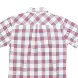 TOMMY HILFIGER Mens White & Red Checked Short Sleeve Shirt S Casual Cotton Blend