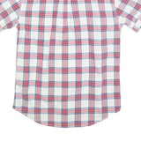 TOMMY HILFIGER Mens White & Red Checked Short Sleeve Shirt S Casual Cotton Blend