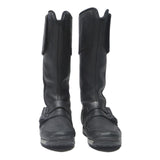LEVI'S Womens Leather Strap High Boots Black UK 4.5 Stylish Comfortable Fashion
