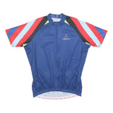 CEROTI Mens Blue Polyester Cycling Jersey M Short Sleeve Zip Neck