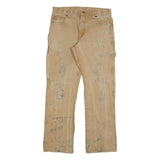 DICKIES Mens Regular Beige Cotton Blend Trousers W32 L32 Workwear Casual Zip