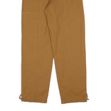 Womens Relaxed Cotton Blend Brown Zip Closure Trousers W28 L29 Casual Workwear