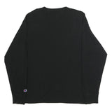 CHAMPION Mens Black Long Sleeve Crew Neck Logo Graphic T-Shirt L