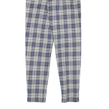 DISMERO Womens Jeans Blue & Cream Slim Skinny Denim Plaid W25 L30 Stretch Cotton