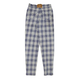 DISMERO Womens Jeans Blue & Cream Slim Skinny Denim Plaid W25 L30 Stretch Cotton