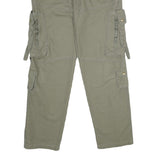 Mens Cotton Cargo Trousers Regular Fit W34 L32 Green Utility Workwear