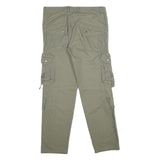 Mens Cotton Cargo Trousers Regular Fit W34 L32 Green Utility Workwear